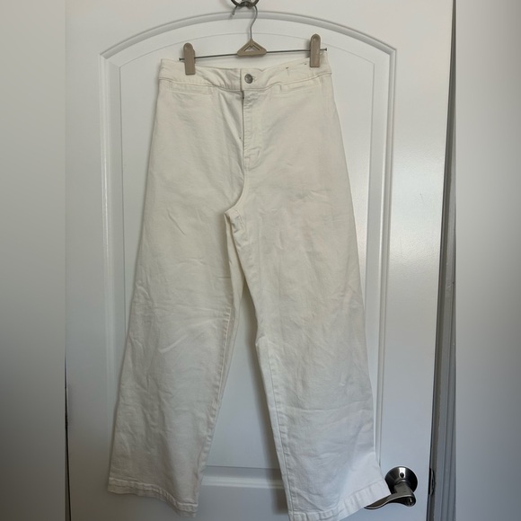 Madewell Emmett Wide Leg White Cream Wide-Leg Pants size 26 - Picture 9 of 9